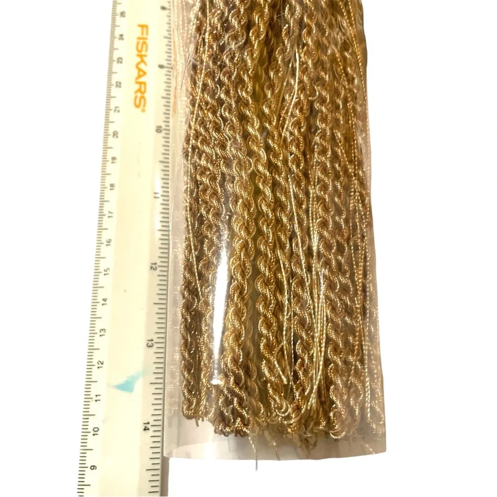 Elegant Gold and White Curtain Tiebacks Heavy Cord Long Full Tassel